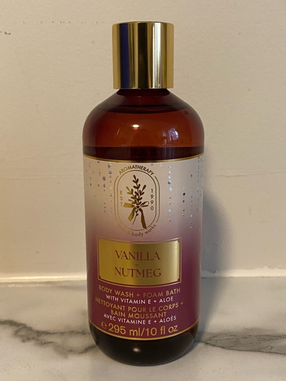 Bath & Body Works Aromatherapy Vanilla Nutmeg Body Wash & Bath Foam *new